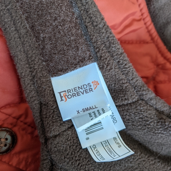 Friends Forever Orange Quilted Vest XS - Picture 6 of 6
